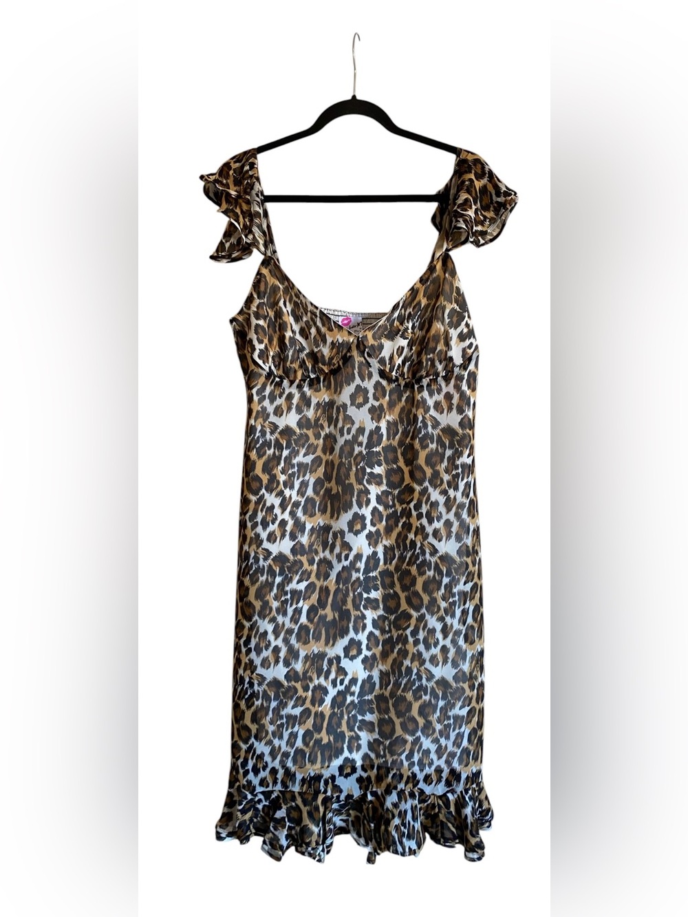 Women’s BETSEY JOHNSON Leopard Print Tank Dress Size XL NWT
